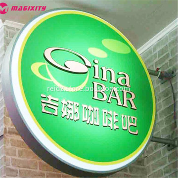 Plastic new double side round advertising light box